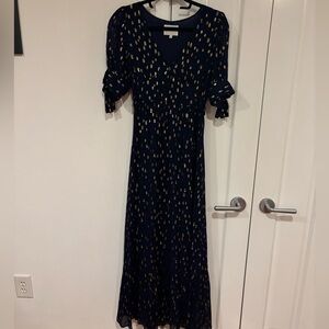Antik Batik Black Dress with Gold Accents